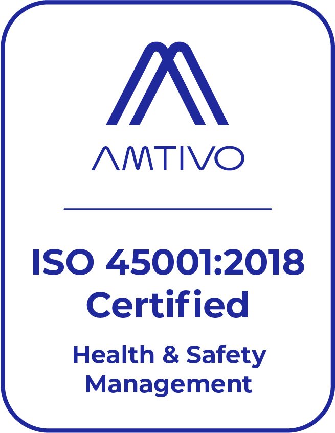Amtivo ISO 45001:2018 Certified — Health & Safety Management